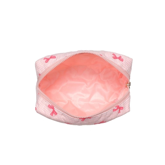 Women's Cosmetic & Travel Bow & Tell Pink Makeup Organizer Pouch - Picture 5 of 5